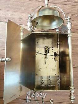 Lantern Wall Clock Hermle 1974 English Style Separate Wooden Mount Pendulum