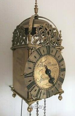 Lantern Wall Clock Tho' Moore Ipswich Vintage Chain Driven 8 Day