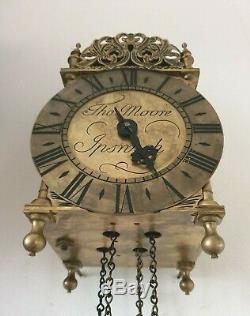 Lantern Wall Clock Tho' Moore Ipswich Vintage Chain Driven 8 Day