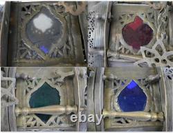 Large Antique Moroccan Hanging Candle Lantern Late 1800's, 12 Wide x 30 Tall