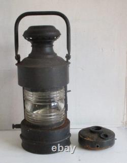 Large Antique Ship's Pressed Steel Marine Lantern