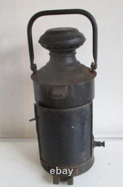 Large Antique Ship's Pressed Steel Marine Lantern