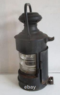 Large Antique Ship's Pressed Steel Marine Lantern