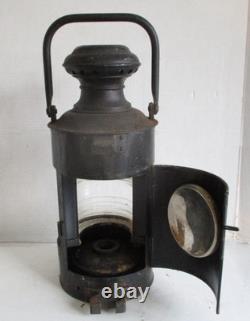 Large Antique Ship's Pressed Steel Marine Lantern