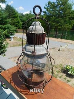 Large Antique Vintage Perko Onion Signal Lantern Ship Boat Nautical Light