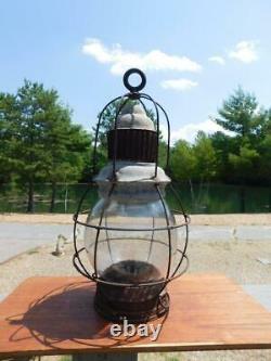 Large Antique Vintage Perko Onion Signal Lantern Ship Boat Nautical Light