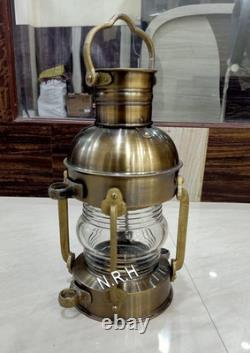 Large Maritime Antique Boat Lantern Vintage White Glass Oil Lamp Maritime Ship L