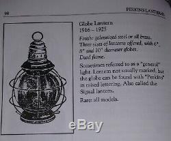 Large Rare Antique Vintage PERKO PERKINS 10 Signal Lantern Globe Light Brass
