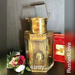 Large Solid Brass Lantern Oil Lamp Handled Heavy Vintage Nautical Wall hanging