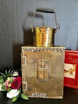 Large Solid Brass Lantern Oil Lamp Handled Heavy Vintage Nautical Wall hanging