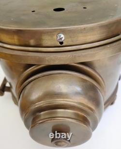 Large Train Headlamp Lantern Antique Brass Exterior Wall Sconce Electric Repro