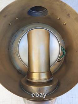 Large Train Headlamp Lantern Antique Brass Exterior Wall Sconce Electric Repro