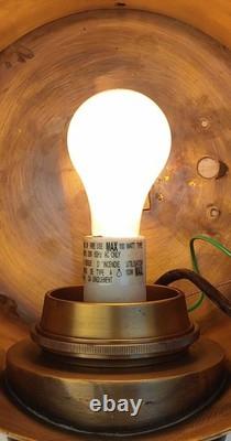 Large Train Headlamp Lantern Antique Brass Exterior Wall Sconce Electric Repro