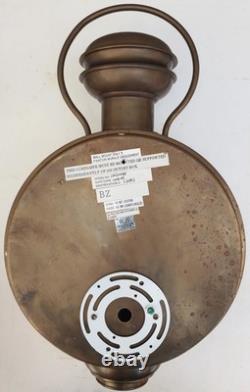 Large Train Headlamp Lantern Antique Brass Exterior Wall Sconce Electric Repro