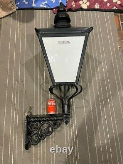 Large Victorian Style Black lantern Cast Bracket Street Light Wall Lamps