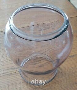 Large Vintage Antique Embossed HAM Lantern Globe Purple Tint