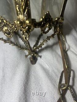 Large Vintage Eagle Gilt Brass Ceiling Hanging Hall Pendant Lantern Light