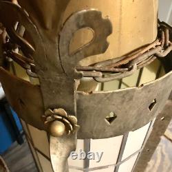 Large Vintage Gothic Benedictine Cathedral Pendant Lantern Light 65 High
