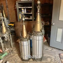 Large Vintage Gothic Benedictine Cathedral Pendant Lantern Light 65 High