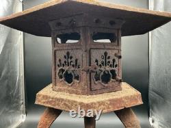 Large Vintage Japanese Style Cast Iron Yukimi Garden Lantern 24 Pagoda Toro