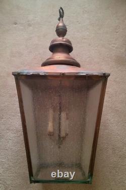 Large Vintage Lantern. Brass Tag Edgar & Son Blenheim House Hammersmith Vintage