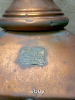 Large Vintage Lantern. Brass Tag Edgar & Son Blenheim House Hammersmith Vintage