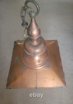 Large Vintage Lantern. Brass Tag Edgar & Son Blenheim House Hammersmith Vintage