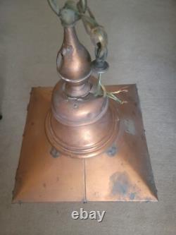 Large Vintage Lantern. Brass Tag Edgar & Son Blenheim House Hammersmith Vintage