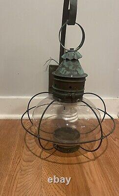 Large Vintage Outdoor Caged Onion Light with Wall Mount