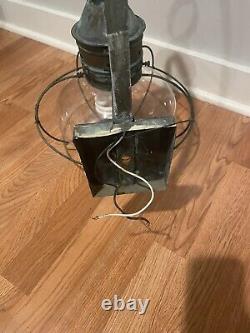 Large Vintage Outdoor Caged Onion Light with Wall Mount