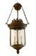 Large Vintage Patina Bronze Entry Chandelier Lantern W Hand Blown Glass Globe