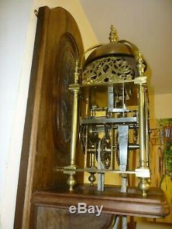 Large Vintage Weight Driven Brass Verge Single Hand Striking Lantern Clock