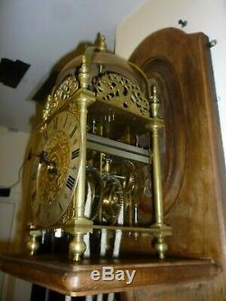 Large Vintage Weight Driven Brass Verge Single Hand Striking Lantern Clock