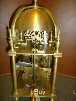 Large Vintage Weight Driven Brass Verge Single Hand Striking Lantern Clock