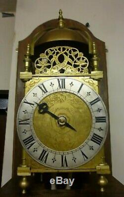 Large Vintage Weight Driven Brass Verge Single Hand Striking Lantern Clock