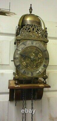 Large Vintage Weight Driven Verge Striking Lantern Clock Full Working Order