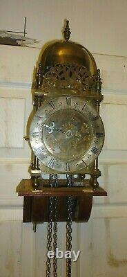 Large Vintage Weight Driven Verge Striking Lantern Clock Full Working Order