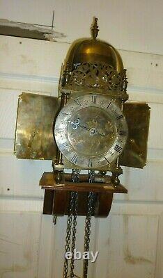 Large Vintage Weight Driven Verge Striking Lantern Clock Full Working Order