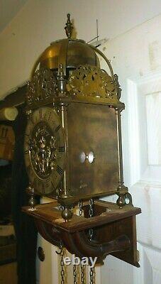 Large Vintage Weight Driven Verge Striking Lantern Clock Full Working Order