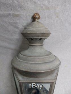 Large Vtg Brass Exterior Sconce Light Fixture Colonial Coach Lantern 447-16