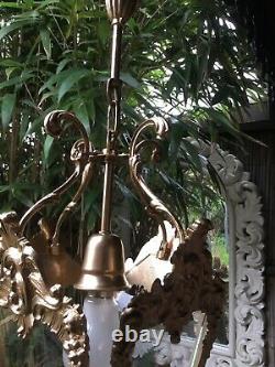 Large refurbished Vintage French Baroque Rococo Lantern Chandelier