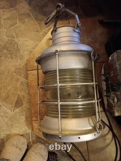 Lg Heavy Vtg. Durkee Marine Staten Island NY Ship Lantern Remade Electric Light