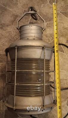 Lg Heavy Vtg. Durkee Marine Staten Island NY Ship Lantern Remade Electric Light