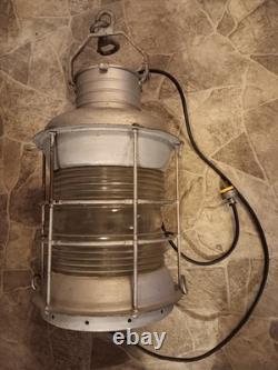 Lg Heavy Vtg. Durkee Marine Staten Island NY Ship Lantern Remade Electric Light