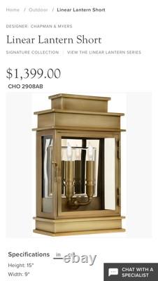 Linear Lantern Short In Antique-Burnished Brass
