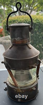 Lot/3 Antique Ships Lanterns Best & Lloyd Huge 22 RoyalNavy WWII