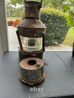 Lot/3 Antique Ships Lanterns Best & Lloyd Huge 22 RoyalNavy WWII