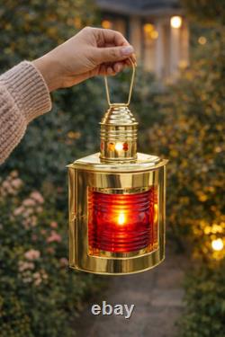 Lot Of 2 Piece Night Lights Vintage Brass Ship Oil Lantern Nautical Marine Lamp