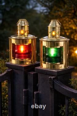 Lot Of 2 Piece Night Lights Vintage Brass Ship Oil Lantern Nautical Marine Lamp
