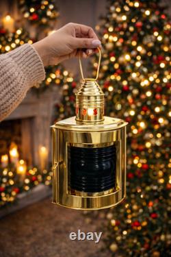 Lot Of 2 Piece Night Lights Vintage Brass Ship Oil Lantern Nautical Marine Lamp